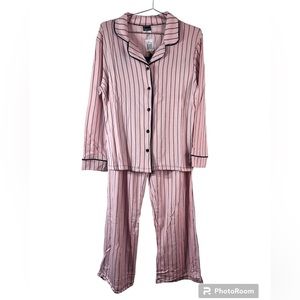 NWT Felina Black Stirpped Pink Pajama Set